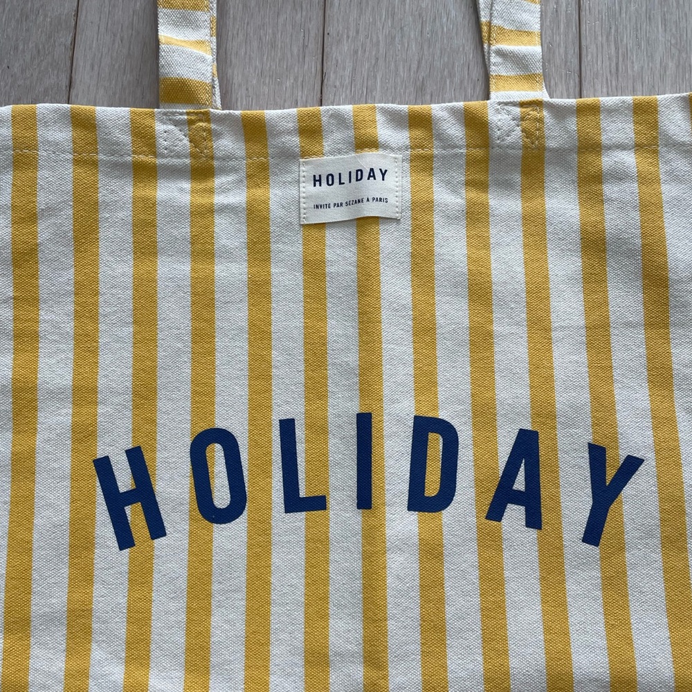 Sezane Yellow Holiday Tote Bag
